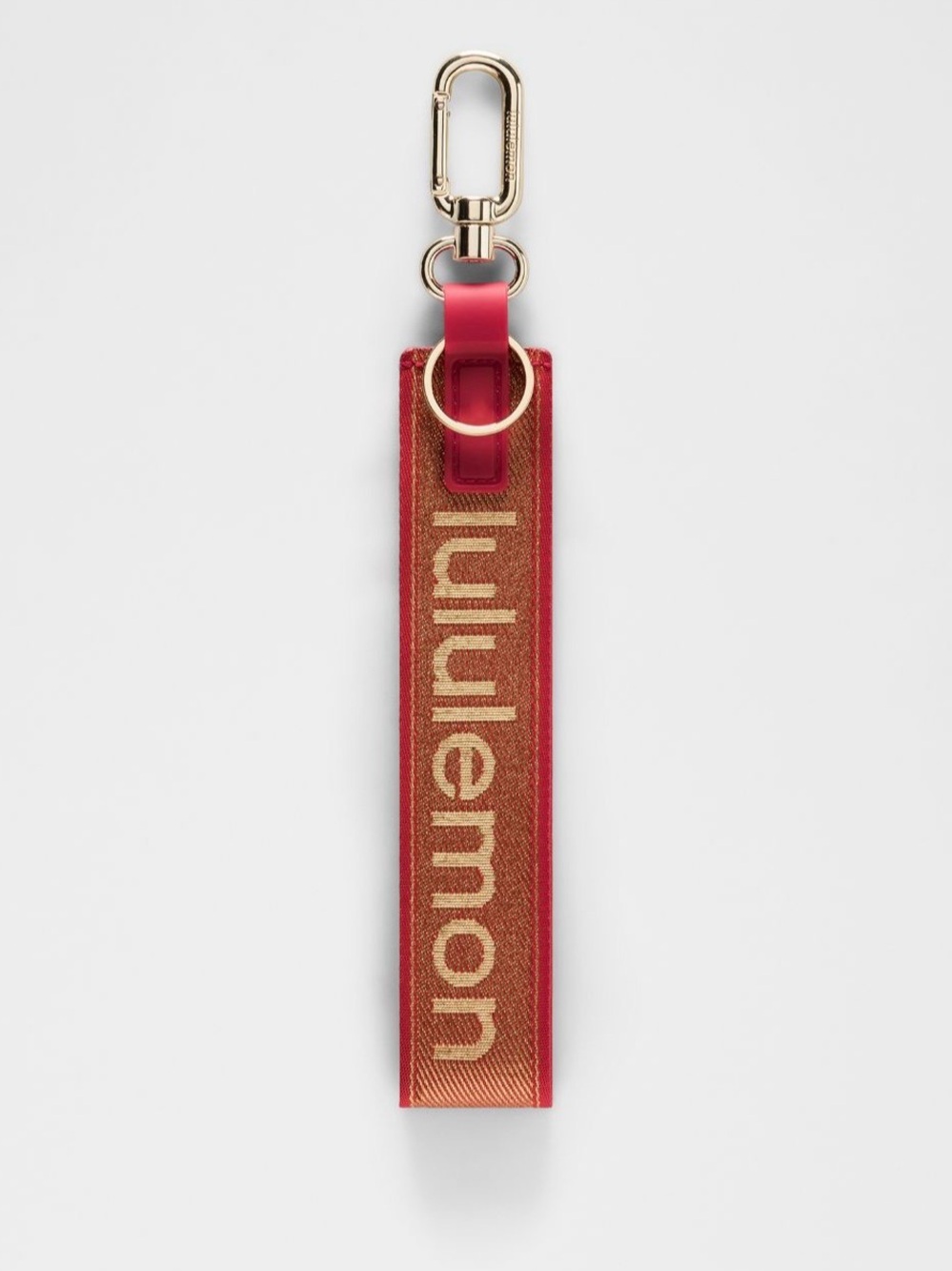 lululemon athletica Red and Gold Logo Key Fob Strap
